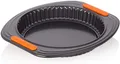 Produktbild: LE CREUSET Antihaft Quiche- und Obstkuchenform, Ø 26 cm, Hebeboden, Sauerteigbeständig, Aus Karbonstahl gefertigt, Anthrazit/Orange, 46052250010000