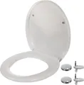 Produktbild: WC-Sitz mit Absenkautomatik Quick-Release-Funktion Verstellbares Scharnier-System WC-Deckel Soft-Close Einfache Montage Weiß 24547
