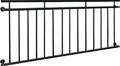 Produktbild: ECD Germany Französischer Balkon, 90x184 cm, mit 14 Füllstäben, Schwarz matt und rau, Balkongeländer aus pulverbeschichtetem Stahl