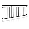 Produktbild: ECD Germany Französischer Balkon 90 x 184 cm mit 14 Füllstäben, Schwarz matt & rau, Stahl pulverbeschichtet, Balkongeländer Stabgeländer Balkonbrüstung Balkongitter Fenstergeländer Außen Fenstergitter