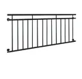 Produktbild: ECD Germany Brüstungsgeländer Französischer Balkon aus Edelstahl Balkongeländer Balkongitter, 184 cm Länge, 90 cm Höhe, Fenstergitter mit 14 Füllstäben Stabgeländer Geländer matt und rau