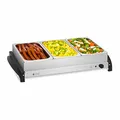 Produktbild: Royal Catering RCHP-400/3 Edelstahl Buffetwärmer Speisenwärmer elektrisch 3 x 2 L 400 W Acrylglasdeckel Chafing Dish Wärmebehälter Heizplatte