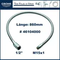 Produktbild: Grohe 46104000 Universal Einhebelmischer Brauseschlauch 860mm    M15x1 / 1/2