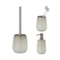 Produktbild: Schöner Wohnen Kollektion Bad-Accessoire Set Mod. Marano 3-teilig aus Keramik mit WC-Garnitur Seifenspender Zahnputzbecher in Beige Kupfer Maße 40 x 13 x 10 cm