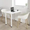 Produktbild: AKKE Weiss Esstisch mit weiße beine LxBxH: 50x50x74 cm