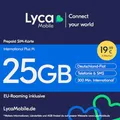Produktbild: Lycamobile International Plus M Prepaid SIM Karte ohne Vertrag inkl. 25 GB Datenvolumen