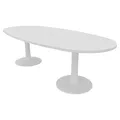 Produktbild: Quadrifoglio Konferenztisch Idea+ weiß oval, Säulenfuß weiß, 240,0 x 110,0 x 74,0 cm
