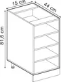 Produktbild: Küchenregal Vicco R-Line Goldkraft Eiche 15 cm ohne Arbeitsplatte, Model 54563