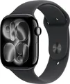 Produktbild: Apple Watch Series 11 GPS + Cellular Jet Black Aluminium, Black Sport Band S/M, MFC24ZR/A, 46 mm