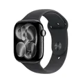 Produktbild: Apple Watch Series 11 GPS + Cellular 46 mm Smartwatch mit Aluminiumgehäuse in Diamantschwarz und Sportarmband in Schwarz (S/M), Schlafindex, Fitnesstracker, Gesundheitsüberwachung, Always-On Display