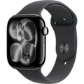 Produktbild: Apple Watch Series 11 GPS + Cellular 46 mm Aluminiumgehäuse Sport Band Schwar...