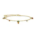 Produktbild: THOMAS SABO Damen Armband mit Bunten Früchten 925er Sterlingsilber 750er Gelbgold Vergoldung mit Zirkonia, A2026-488-7-L19V