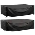 Produktbild: GARPROVM Abdeckung für Gartenmöbel, Abdeckplane Gartenmöbel Schutzhülle für Gartenmöbel Wasserdicht Winddicht Anti-UV Staubdicht Oxford Gewebe, für Outdoor Sofa Tisch Möbelsets - 230x165x80cm
