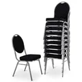 Produktbild: MACOShopde by MACO Möbel Stapelstuhl 10er Set DAVID - stabil bis 150 kg in SCHWARZ in Gewerbequalität + stapelbar für: Konferenz, Seminar, Wartezimmer, Bankett, Behörde, Schule/Uni & Gastro/Hotel