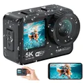 Produktbild: Somikon Mini-Actioncam mit 5K-Auflösung, wasserdicht bis 21 m, 2 Displays, EIS