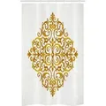 Produktbild: Abakuhaus Duschvorhang Badezimmer Deko Set aus Stoff mit Haken Breite 120 cm, Höhe 180 cm, Viktorianisch Victorian Königs Entwurf weiß