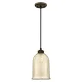 Produktbild: Westinghouse Lighting 6328640 A++ to E, Einflammige Pendelleuchte, Ausführung mit Antik-Spiegelglas, Geölte Bronze, 19 x 19 x 161 cm