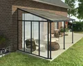 Produktbild: Palram - Canopia Terrassendach-Seitenwand, Alu Anthrazit Paneel Klar, BxH: 257x260/305 cm