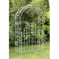 Produktbild: Dandibo - Rosenbogen mit Tür Verzinkt Breite 140 cm Rundbogen Feuerverzinkt Wetterfest Massiv Volleisen Rankhilfe