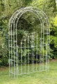 Produktbild: DanDiBo Rosenbogen mit Tür Verzinkt Breite 140 cm Rundbogen Feuerverzinkt Massiv