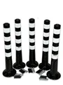 Produktbild: UvV Absperrpfosten Ecoline flexibel Länge: 75 oder 100cm Farbe: schwarz hochwertige weiße Reflexstreifen inkl. Befestigungsmaterial | UV-stabil, überfahrbar und langlebig (5, 75 cm)
