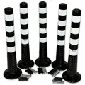 Produktbild: UvV Absperrpfosten Flex Ecoline 75, aus Kunststoff, zum Aufdübeln, flexibel, schwarz/weiß, 5 Stück