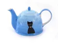 Produktbild: Cha Cult Teekanne Filou 1,5l - Katzen-Motiv - handbemalte Keramik ; Goldauflage