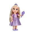 Produktbild: Disney Princess Rapunzel Puppe 35cm, reflektierende Glitzeraugen, bewegliche Gelenke, ausziehbares Kleid, Schuhe, Krone, langes Blondes Haar, für Mädchen ab 3 Jahren
