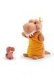 Produktbild: Trudi Puppets TUDG4000 Handpuppe Dinosaurier mit Baby ca. 25cm (Größe S), Stofftier aus hochwertigen Materialien, liebevolle Details, sehr flauschig, waschbar, Kuscheltier und Puppe für Kinder, Orange