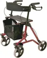 Produktbild: Drive Leichtgewicht Rollator Torro inkl. Tasche, Rückengurt und Stockhalter rot