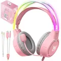 Produktbild: Onikuma X15 PRO RGB-Gaming-Kopfhörer (kabelgebunden) Pink (Kabelgebunden) (ON-X15PRO/PK)