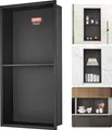 Produktbild: VEVOR Wandnische 10x33,02x63,5cm Duschnische Edelstahl Nische Doppellagig 100 % Wasserdicht Nischeneinbau 0-40°C Betriebstemperatur 92°-Inneneckdesign Ideal für Badezimmer Schlafzimmer Arbeitszimmer