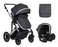 Produktbild: Kikkaboo Kombi-Kinderwagen Kinderwagen Darling 3 in 1, Sportsitz Tragetasche Autositz Wickeltasche