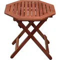 Produktbild: Kleiner Gartentisch Holz Beistelltisch Balkontisch klein rund, klappbar Eukalyptus 100% FSC geölt, DxH 50x50 cm