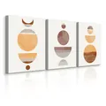 Produktbild: Leinwandbilder Set 3 Bilder 30x40 ABSTRAKTION Aquarell Kreise aztekische Muster