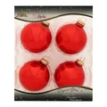 Produktbild: Krebs Glas Lauscha Weihnachtskugeln Rot glänzend 4 Stück/Set, Ø 8 cm Baumkugeln