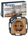 Produktbild: MILANO Schutzkontaktsteckdose aus Eichen-Echtholz - Hochwertige 1-fach Unterp...