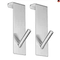 Produktbild: OfficeTree 2x Türhaken zum Einhängen aus Edelstahl - Flipchart Türhaken als Fl