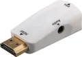Produktbild: HDMI zu VGA Adapter inkl. Audioübertragung, VGA Buchse > HDMI Stecker, weiß