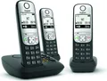 Produktbild: Gigaset A690A Trio - Schnurlostelefon - Anrufbeantworter mit Rufnummernanzeige - ECO DECT\GAP - Schwarz + 2 zusätzliche Handsets