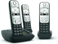 Produktbild: Gigaset A690A Trio Schnurlostelefon Anrufbeantworter mit Rufnummernanzeige ECO DECTGAP Schwarz + 2 zusätzliche Handsets