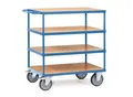 Produktbild: fetra schwerer Tischwagen, Stahl, blau, 4 Etagen, L 1074 x B 509 x H 1179 mm, bis 500 kg