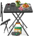 Produktbild: KESSER® Balkontisch klappbar Wetterfest & UV-beständig Balkonmöbel Beschichteter Stahl Outdoor Gartentisch Gartenmöbel mit 6 Filz-Untersetzer Bistrotisch bis zu 100 kg belastbar