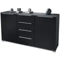 Produktbild: Vladon Sideboard, Schwarz, Holzwerkstoff, 138.5x75.5x35 cm, Wohnzimmer, Kommoden & Sideboards, Sideboards
