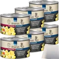 Produktbild: Edeka Ananas-Dessertstücke in Ananassaft fruchtig aromatisch 6er Pack (6x227g Dose) + usy Block