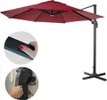 Produktbild: Gastronomie-Ampelschirm MCW-A96, Sonnenschirm, rund Ø 3,5m Polyester Alu/Stahl 26kg bordeaux ohne Ständer