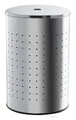 Produktbild: Home4You Wäschekorb mit Deckel und Luftlöchern - Edelstahl - 54 L Fassungsvermögen - Ø 35,5 cm - 57,5 cm hoch - Wäschetonne Wäschesammler Wäschebox Wäschetruhe