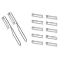 Produktbild: 2 Stück Fackelmann - Universal-Sparschäler/Pendelschäler inkl. 10er Pack Ersatzklingen, ideal für Spargel, Obst und Gemüse, Edelstahl/Stahl - Sil