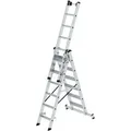 Produktbild: Günzburger Steigtechnik - Stufen-mehrzweckleiter 3tlg. Mit Nivello-traverse 3 X 6 Stufen - 033318