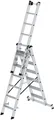 Produktbild: Stufen-Mehrzweckleiter 3-teilig mit nivello®-Traverse Anzahl Sprossen: 3x6